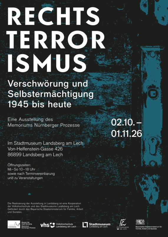 D&uuml;steres Plakat zur Ausstellung "Rechtsterrorismus. Verschw&ouml;rung und Selbsterm&auml;chtigung 1945 bis heute"